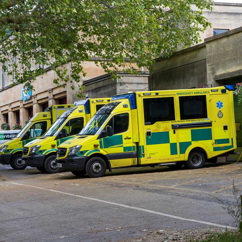 Row of ambulances