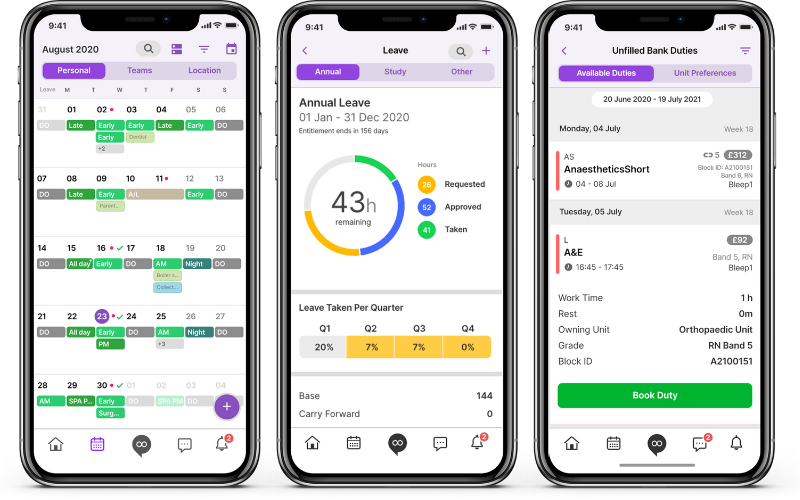 Allocate Loop App Screen views