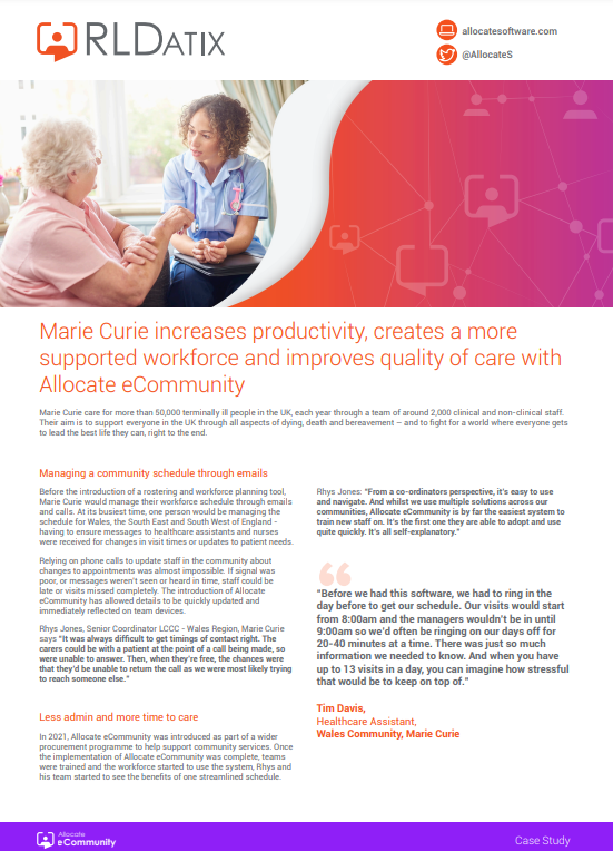 Marie Curie Case Study eCommunity